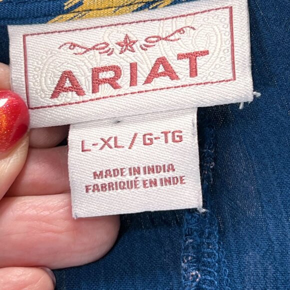 Ariat Womens L-XL Boho Kimono Cardigan Vibrant Geometric Tribal Southwest Wrap - Picture 6 of 15